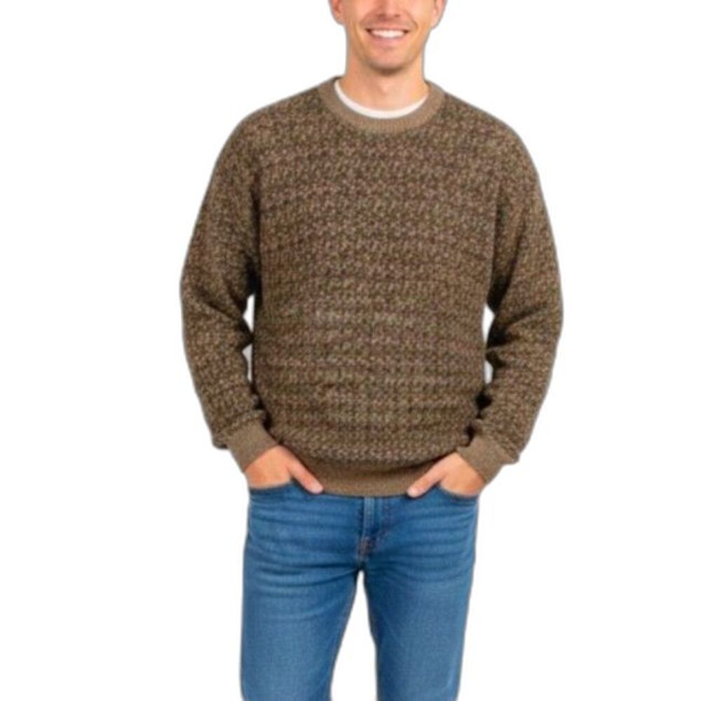 Marc Edwards Men's Brown Fair Isle Patterned VTG 90s Crewneck LS Sweater Size L